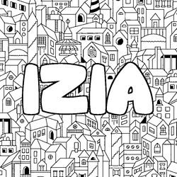 Coloraci&oacute;n del nombre IZIA - decorado ciudad