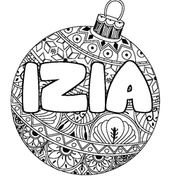 Coloraci&oacute;n del nombre IZIA - decorado bola de Navidad