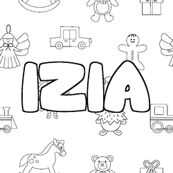Coloraci&oacute;n del nombre IZIA - decorado juguetes