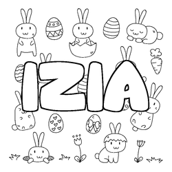 Coloraci&oacute;n del nombre IZIA - decorado Pascua