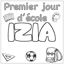 Coloraci&oacute;n del nombre IZIA - decorado primer d&iacute;a de escuela