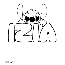 Coloraci&oacute;n del nombre IZIA - decorado Stitch