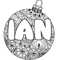 Coloraci&oacute;n del nombre IAN - decorado bola de Navidad