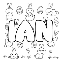 Coloraci&oacute;n del nombre IAN - decorado Pascua