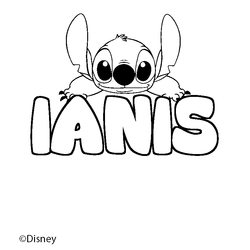 Coloraci&oacute;n del nombre IANIS - decorado Stitch