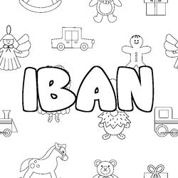 Coloraci&oacute;n del nombre IBAN - decorado juguetes