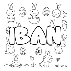 Coloraci&oacute;n del nombre IBAN - decorado Pascua