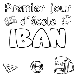 Coloraci&oacute;n del nombre IBAN - decorado primer d&iacute;a de escuela