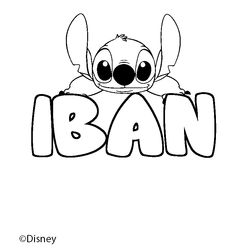 Coloraci&oacute;n del nombre IBAN - decorado Stitch