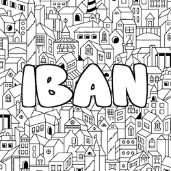 Coloraci&oacute;n del nombre IBAN - decorado ciudad