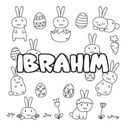 Coloraci&oacute;n del nombre IBRAHIM - decorado Pascua