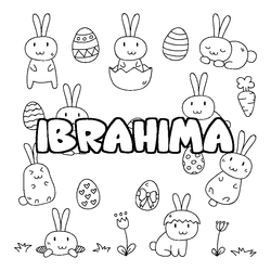 Coloraci&oacute;n del nombre IBRAHIMA - decorado Pascua