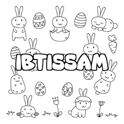 Coloraci&oacute;n del nombre IBTISSAM - decorado Pascua