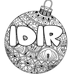 Coloraci&oacute;n del nombre IDIR - decorado bola de Navidad