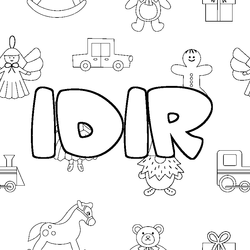 Coloraci&oacute;n del nombre IDIR - decorado juguetes