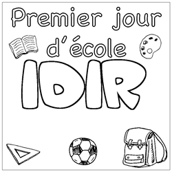 Coloraci&oacute;n del nombre IDIR - decorado primer d&iacute;a de escuela