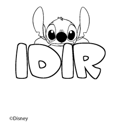 Coloraci&oacute;n del nombre IDIR - decorado Stitch