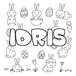 Coloraci&oacute;n del nombre IDRIS - decorado Pascua