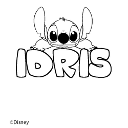 Coloraci&oacute;n del nombre IDRIS - decorado Stitch