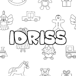 Coloraci&oacute;n del nombre IDRISS - decorado juguetes