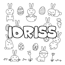 Coloraci&oacute;n del nombre IDRISS - decorado Pascua