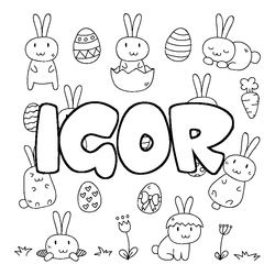 Coloraci&oacute;n del nombre IGOR - decorado Pascua