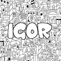 Coloraci&oacute;n del nombre IGOR - decorado ciudad