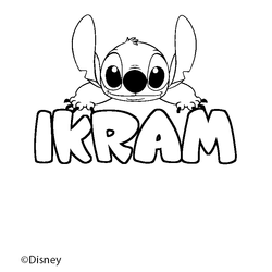 Coloraci&oacute;n del nombre IKRAM - decorado Stitch