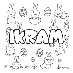 Coloraci&oacute;n del nombre IKRAM - decorado Pascua