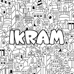 Coloraci&oacute;n del nombre IKRAM - decorado ciudad
