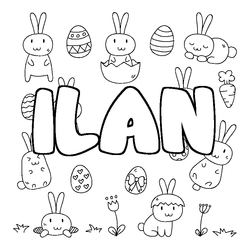 Coloraci&oacute;n del nombre ILAN - decorado Pascua