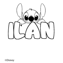 Coloraci&oacute;n del nombre ILAN - decorado Stitch