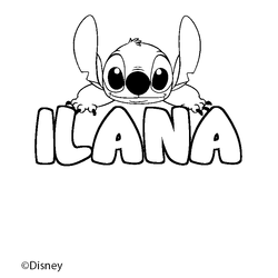 Coloraci&oacute;n del nombre ILANA - decorado Stitch