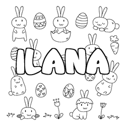Coloraci&oacute;n del nombre ILANA - decorado Pascua