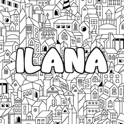 Coloraci&oacute;n del nombre ILANA - decorado ciudad