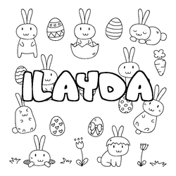 Coloraci&oacute;n del nombre ILAYDA - decorado Pascua