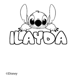Coloraci&oacute;n del nombre ILAYDA - decorado Stitch