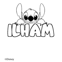 Coloraci&oacute;n del nombre ILHAM - decorado Stitch