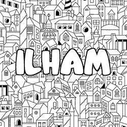 Coloraci&oacute;n del nombre ILHAM - decorado ciudad