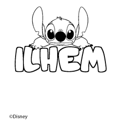 Coloraci&oacute;n del nombre ILHEM - decorado Stitch