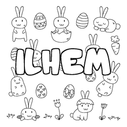 Coloraci&oacute;n del nombre ILHEM - decorado Pascua