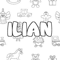 Coloraci&oacute;n del nombre ILIAN - decorado juguetes