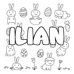 Coloraci&oacute;n del nombre ILIAN - decorado Pascua