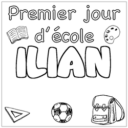 Coloraci&oacute;n del nombre ILIAN - decorado primer d&iacute;a de escuela