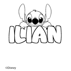 Coloraci&oacute;n del nombre ILIAN - decorado Stitch