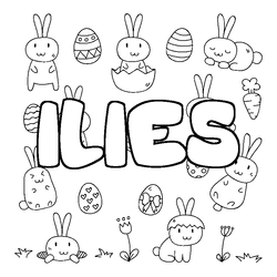 Coloraci&oacute;n del nombre ILIES - decorado Pascua