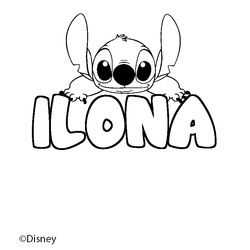Coloraci&oacute;n del nombre ILONA - decorado Stitch