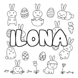 Coloraci&oacute;n del nombre ILONA - decorado Pascua