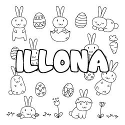 Coloraci&oacute;n del nombre ILLONA - decorado Pascua