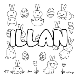 Coloraci&oacute;n del nombre ILLAN - decorado Pascua